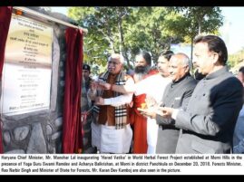 Haryana CM inaugurates Patanjali’s World Herbal Forest Project