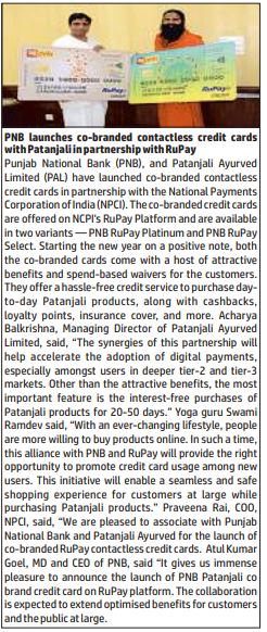 PNB launches co-branded contactless credit card with Patanjali in partnership with RuPay